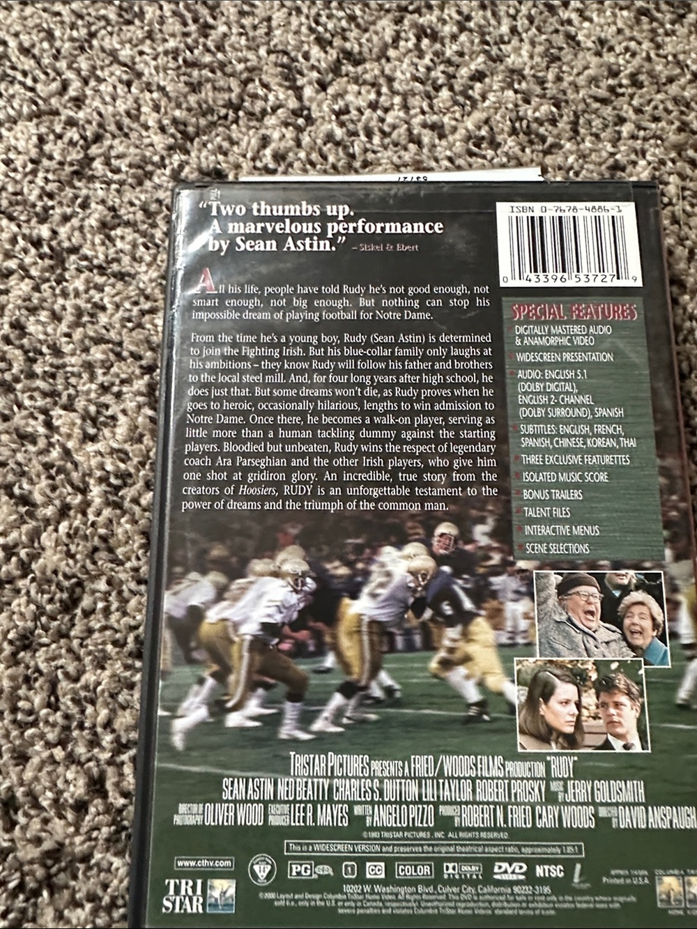 FInal Price $4 - Rudy Special Edition DVD - Rudy - Picture 2 of 3